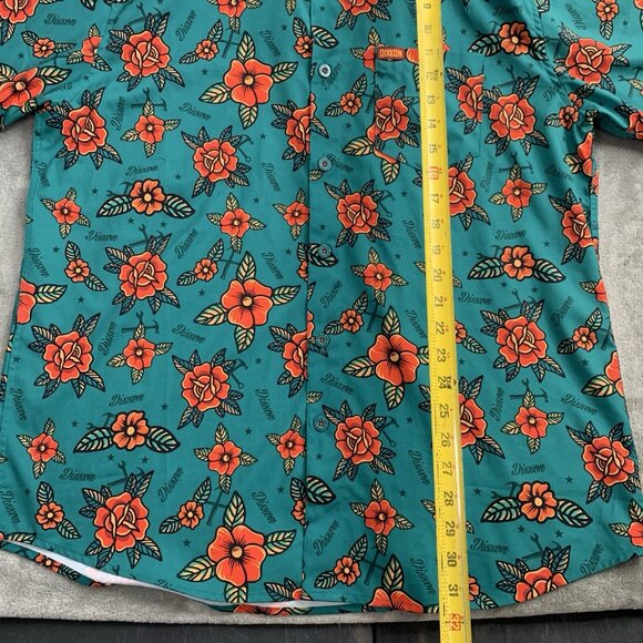 Dixxon Shirt Mens XL Stay Gold Party Floral Print AOP Short Sleeve Button Up - Picture 2 of 8